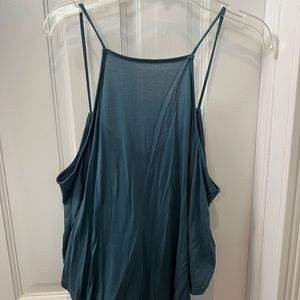 Blue turquoise square neck flowly tank top